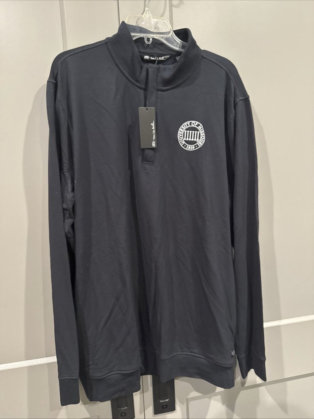 NWTTravis Mathew U Of Missouri Men’s 1/4 Zip Sweater Size XLarge Black All Hands